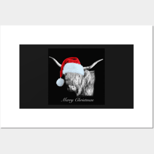 Highland Cow at Christmas Posters and Art